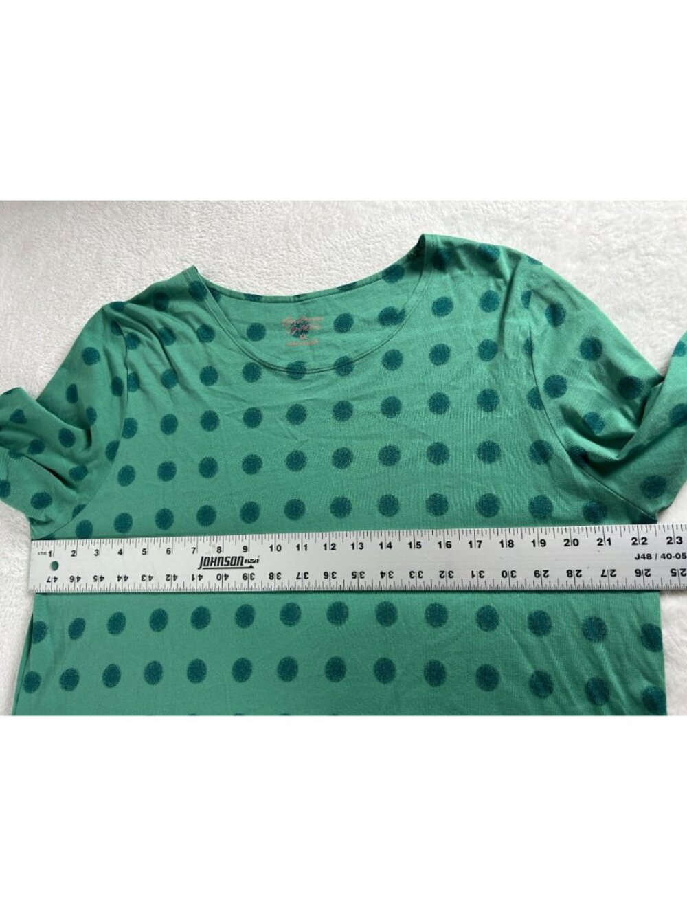 Gudrun Sjoden Womens Green Polka Dot Long Sleeve Shift Dress XL Organic Cotton - Picture 9 of 10
